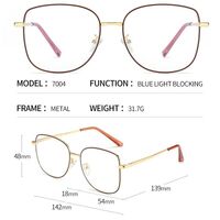 Metal Blue Ray Cut protection frame + magnet sunshade clip-on 7004-GT