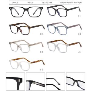 Protective plastic TR90+CP glasses with anti-blue light lenses Landi LD-TR5025