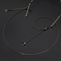 Black-colored metal non-slip chain, with sunglasses, for glasses and masks GL515