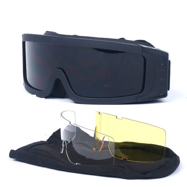 Safety shockproof tactical goggles +2 caps 战术-阅兵套装