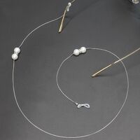 Silver-colored metal non-slip chain, with pearl, for glasses and masks GL288