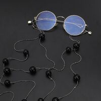 Metal non-slip chain, with black and white pearl, for glasses and masks GL441