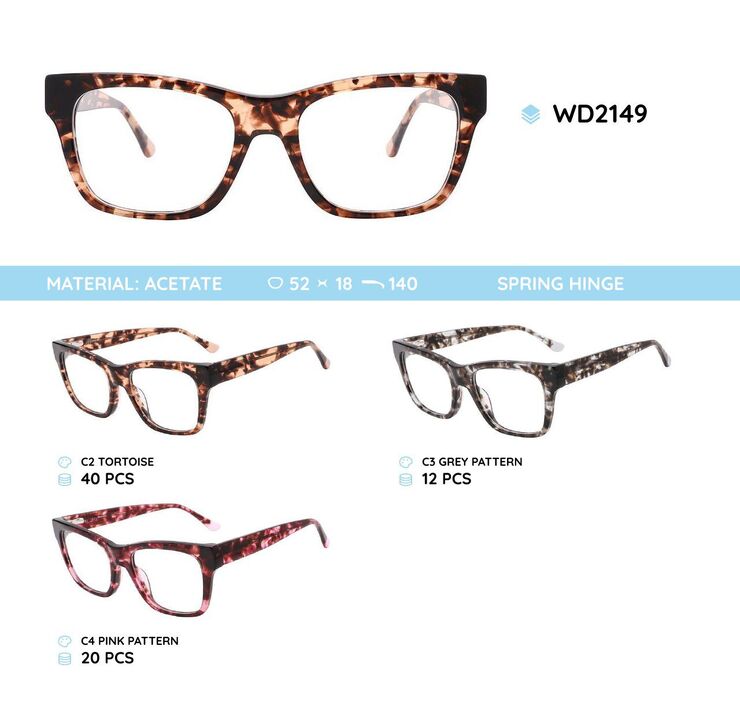 Plastic frames for glasses acetate material WD2149