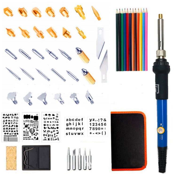 Soldering kit, 60 items, with 60 W electric soldering iron