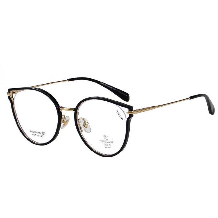 Titanium + plastic TR90 extralight frame with Blue Ray Cat MAMO T22056