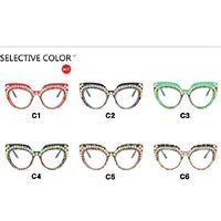 Plastic glasses with blue light protection and rhinestones for women 9620镶钻-PN