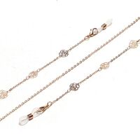 Металлическая нескользящая цепочка золотого цвета, с полой розой, для очков и масок GL1443