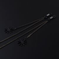 Металлическая нескользящая цепочка черного цвета, с подвеской в виде снежинки, для очков и масок GL981