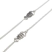 Silver-colored metal non-slip chain, with fish, for glasses and masks GL054
