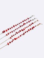 Metal non-slip set gold and silver chain with natural red stone for glasses and masks GM126