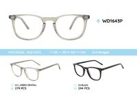 Plastic acetate eyeglasses frame with spring hinges WD1643P