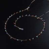 Metal non-slip chain gold, with colorful crystal, for glasses and masks GL936