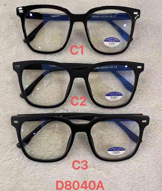 Computer glasses with blue light protection, with box and soft case Defile D8340A
