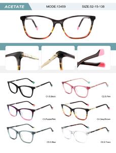 Plastic acetate frame for women with spring hinges 13459-DA