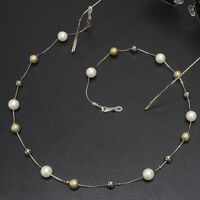 Metal non-slip chain, with balls and  pearls, for glasses and masks GL428