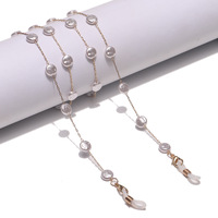 Golden glasses chain with pearls GL1405