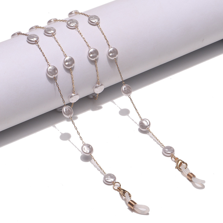 Golden glasses chain with pearls GL1405