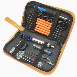 Набор паяльный, 21 предмет, паяльник с регулируемой температурой, питание от 220 В