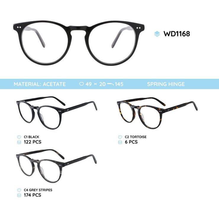 Plastic acetate eyeglasses frame WD1168