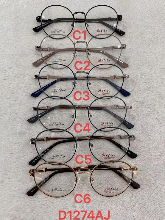 Metal frame for glasses with spring hinges Defile D1274AJ