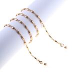 Gold-colored metal non-slip chain, with simple oval beads, for glasses and masks GL846
