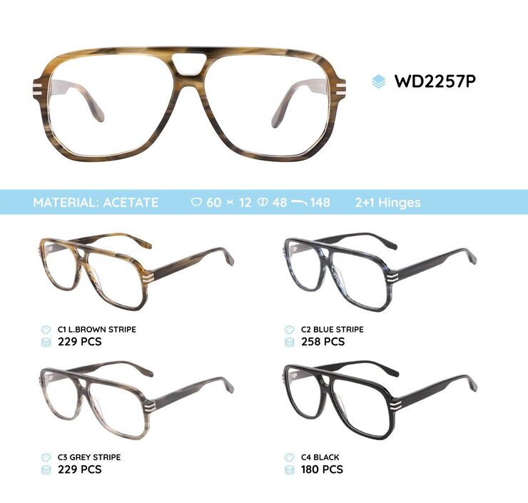 Plastic acetate eyeglasses frame WD2257P