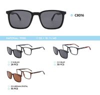 TR-90 plastic frames with a sun protection clip-on C8016