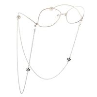 Metal non-slip chain, with a flower, for glasses and masks GL584