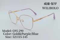 Metal ultrathin women's frames with spring hinges Wilibolo G95-290