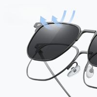 Оправа металлическая с защитой от синего света + 2 магнитные солнцезащитные насадки (клипон) 7031-GT