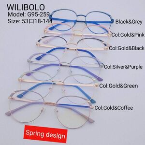 Metal ultrathin frames with flex hinges Wilibolo G95-259