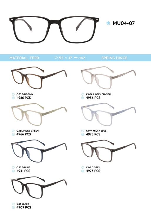 TR90 plastic eyeglasses frame MU04-07