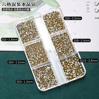 Set of rhinestones with a pointed bottom for decorating frames and glasses, transparent color, sizes 1.3-2.8 mm (price per pack, 3 packs minimum order)