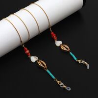 Metal non-slip chain gold snake, with shells, for glasses and masks GL896
