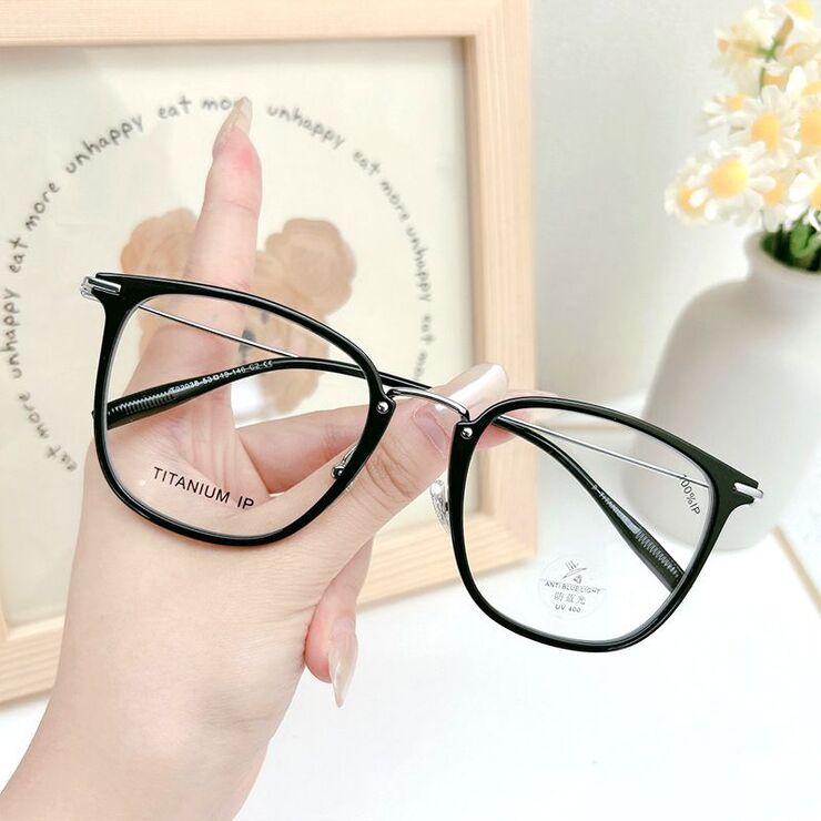 Оправа сверхлёгкая титановая + пластик с линзами с защитой от синего цвета TR90 MAMO T22038