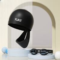 Silicone waterproof swimming cap for adults, with goggles, YM1800-YU