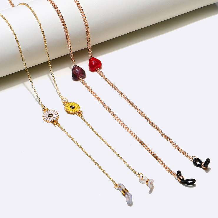 Metal glasses chain with hearts GM053(1)