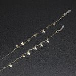 Gold-colored metal non-slip chain, with stars, for glasses and masks GL641