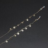 Gold-colored metal non-slip chain, with stars, for glasses and masks GL641