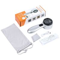 Лупа с универсальной подсветкой, увеличительное стекло с ручкой 8690, диаметр: 35 мм, увеличение: 30X