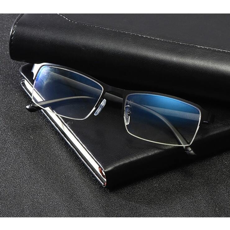 Metal eyeglasses F1689, diopters from 0.00 to -6.00, not centered