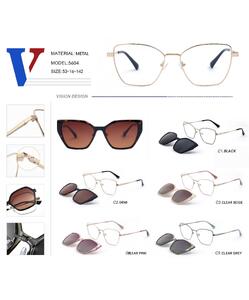 Оправа металлическая + поляризационная солнцезащитная насадка 5604-DA