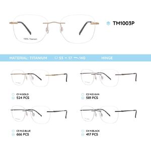 Оправа металлическая титановая безободковая TM1003P