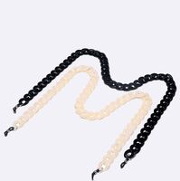 Acrylic non-slip chain, 2-piece set black and beige, for glasses and masks GM138