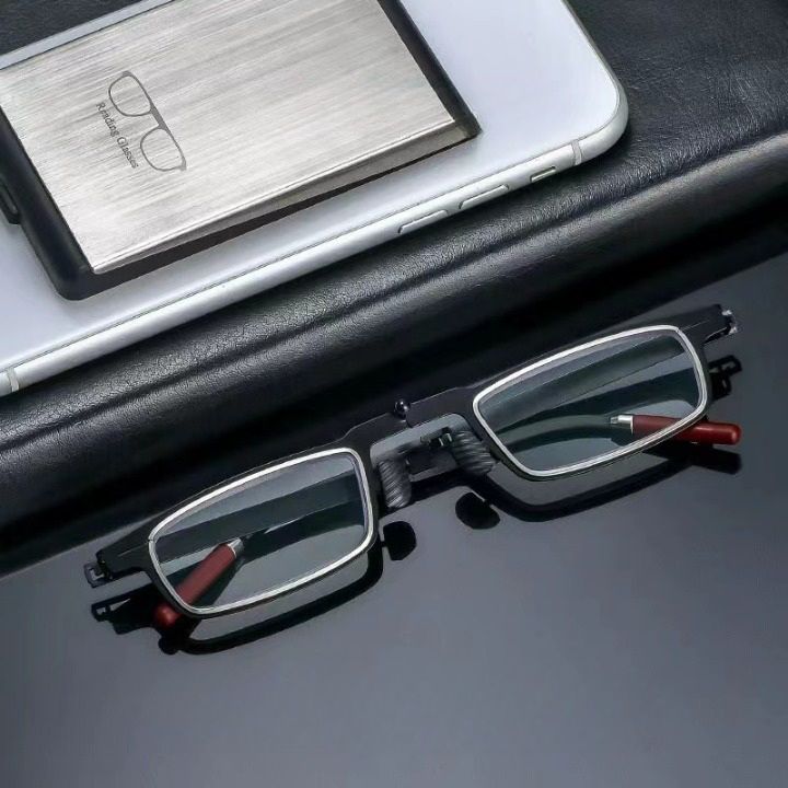 Plastic reading pince-nez glasses with case mobile phone mount 6037, diopters from +1.00 to +4.00, RMC=62-64