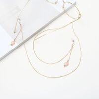 Металлическая нескользящая цепочка золотого цвета, с подвеской в виде конфет со стразами, для очков и масок GA024