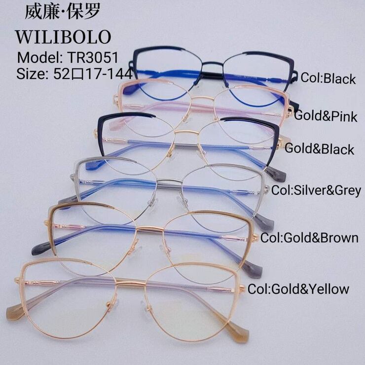 Оправа металл + TR90 ультратонкая женская Wilibolo TR3051