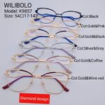 Metal ultrathin frames Wilibolo, with rhinstones K9857