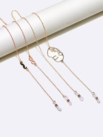 Set of two glasses chain with pearls and rice beads GM102