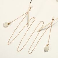 Металлическая нескользящая цепочка золотого цвета, с жемчужным шаром, для очков и масок GL1845